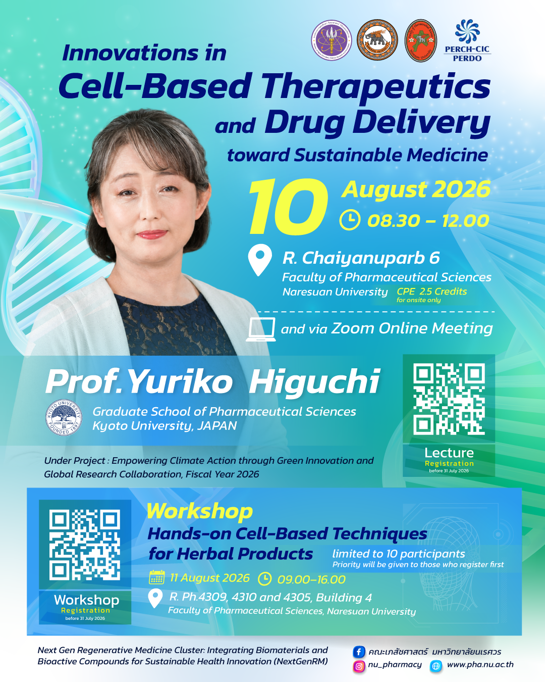 Special Lecture : Innovations in Cell-Based Therapeutics and Drug Delivery toward Sustainable Medicine